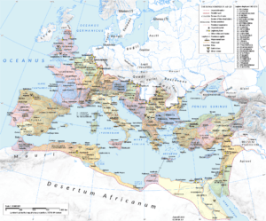 Carte Empire romain: Rome, Italie, Empire d'Occident et d'Orient